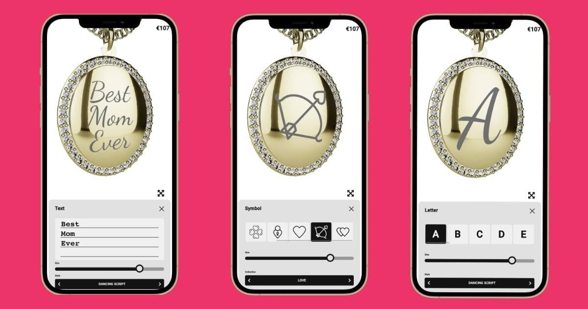 Shopping-focused jewelry personalization features